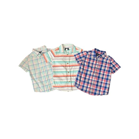 THE CHILDREN’S PLACE LOT OF 3 SHORT SLEEVE BUTTON DOWN SHIRTS FOR BOYS SIZE 4 - Picture 1 of 12